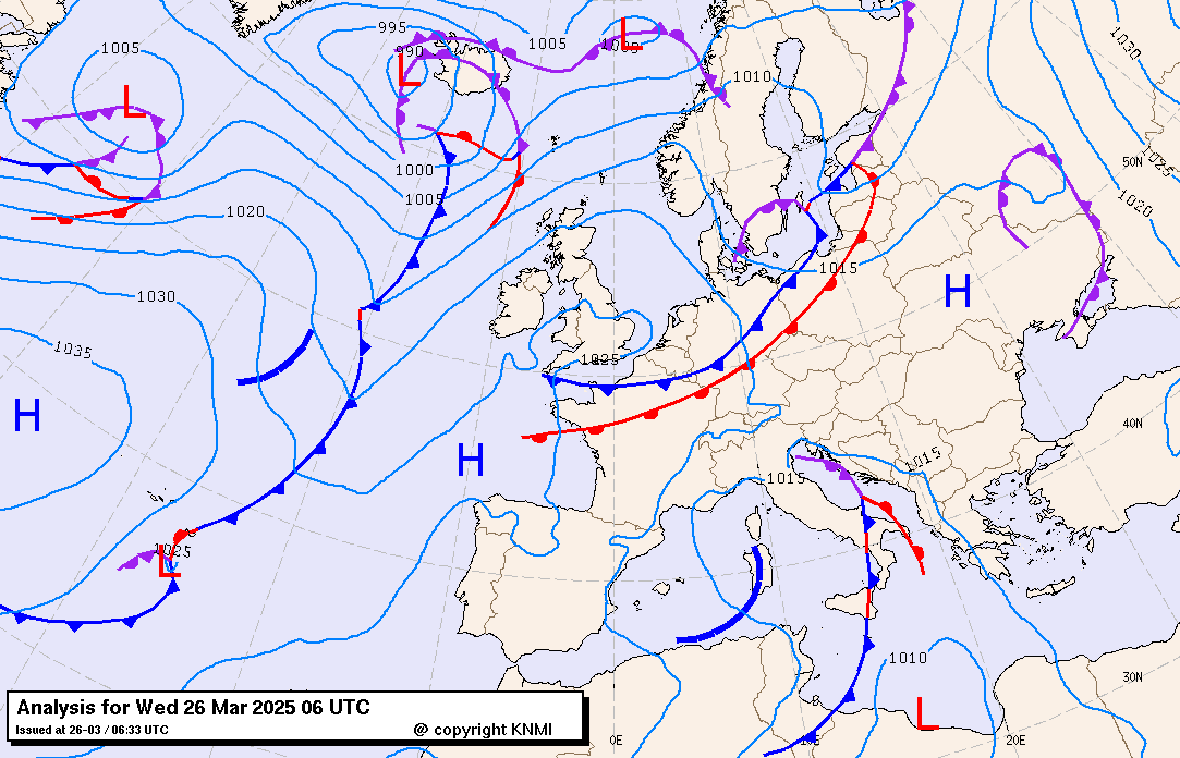 Previsioni meteo per mercoledì 26, giovedì 27, venerdì 28 (marzo)