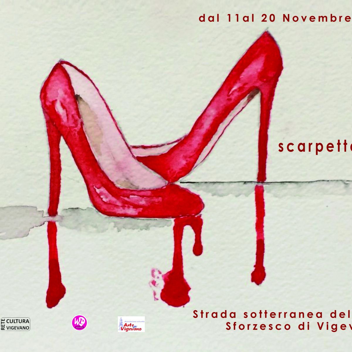 Vigevano: &quot;Scarpette Rosse&quot;, mostra collettiva di opere d'arte per la giornata internazionale per l'eliminazione della violenza sulle donne