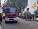 L'intervento dei mezzi di soccorso in via Cei