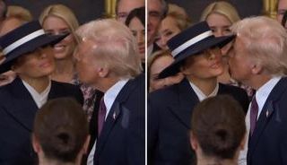 Trump, il saluto con 'non bacio' a Melania - Video