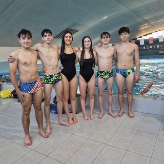 Nella foto: gli atleti dell’H2Sport che hanno gareggiato a Tenero nel Meeting del Verbano