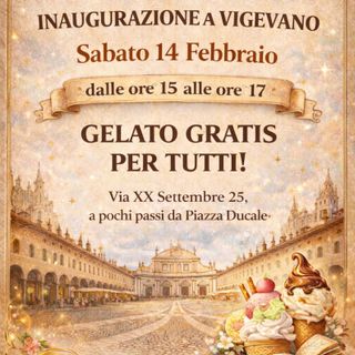Fiabe di Gelato apre a Vigevano: inaugurazione sabato 14 febbraio con gelato gratis, animazione per bambini e taglio del nastro