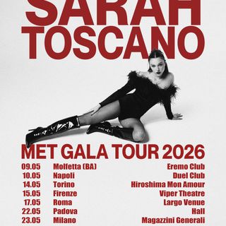 Musica: Sarah Toscano annuncia il Met Gala tour, in partenza da maggio 2026