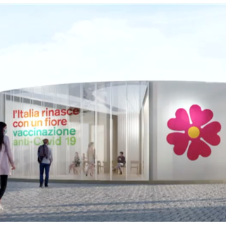 Vaccino anti-Covid nei gazebo a forma di primula