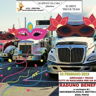 Pavia: Truck in maschera per regalare un sorriso ai bambini colpiti da malattie oncoematologiche