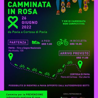 Domenica 26 giugno a Pavia una camminata “in rosa” , per la prevenzione contro i tumori femminili