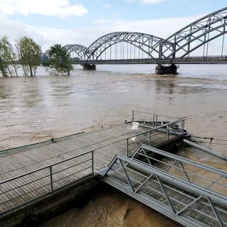Le immagini del Po in piena al Ponte della Gerola