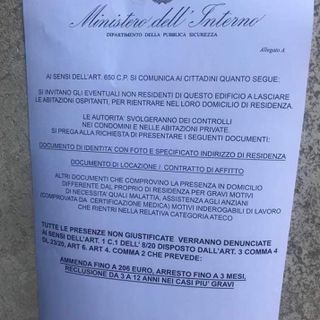 Il volantino apparso in queste ore a Pavia e Sannazzaro