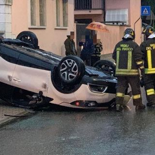 L'incidente avvenuto a Cilavegna in via Roma