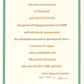 11 aprile 2021: Giornata Nazionale della Donazione di organi, tessuti e cellule