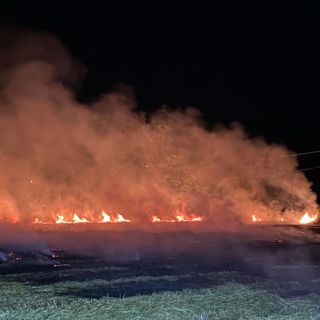 Mezzana Bigli: incendio di stoppie di grano alla frazione Terzo, intervengono i Vigili del fuoco