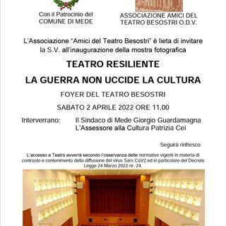 Mede, inaugurazione della Mostra Fotografica &quot;Teatro Resiliente, La guerra non uccide la cultura&quot;