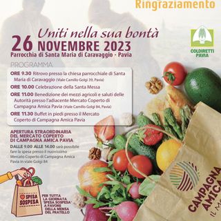 La 73° Giornata del Ringraziamento Coldiretti domenica 26 novembre a Pavia