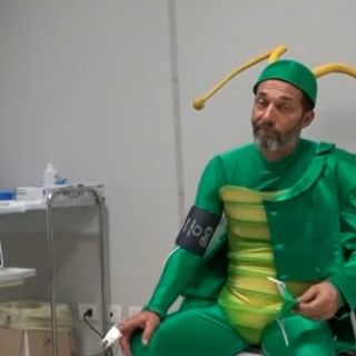 Max Laudadio, nei panni del Cicalotto, in ospedale