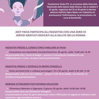 Pavia, al San Matteo torna l’(H)Open Week di Fondazione Onda
