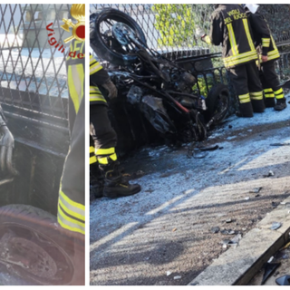 I mezzi coinvolti dopo l'incidente