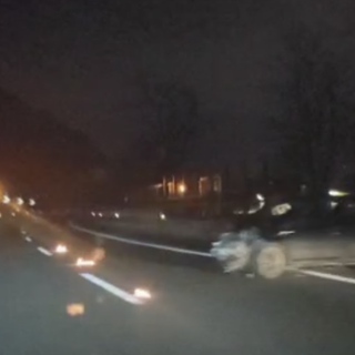 Una delle auto coinvolte nell'incidente