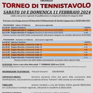Tennistavolo, weekend di tornei regionali a Vigevano