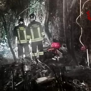 I vigili del fuoco sul posto