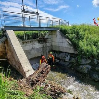 Il torrente Serenza a Cantù dov'è stato rinvenuto il cadavere dell'uomo scomparso ieri