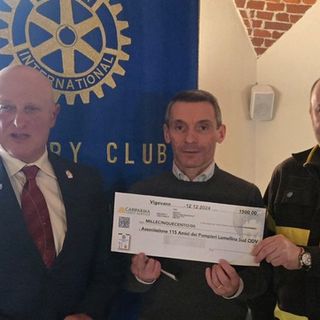 Il Rotary Club Cairoli dona 1.500 euro all'associazione amici dei Pompieri Lomellina Sud