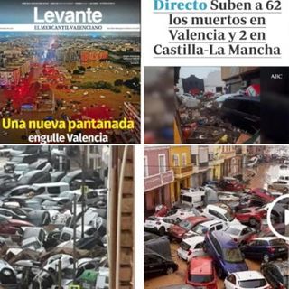 Alcuni titoli e immagini choc di Valencia inghiottita dalle inondazioni