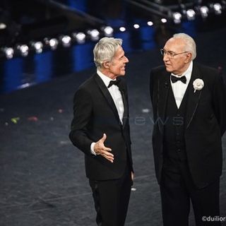Pippo Baudo sul palco dell'Ariston (Foto Duilio Rizzo