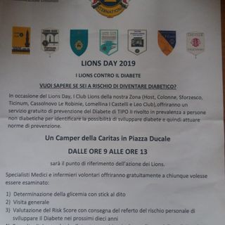 I Club Lions di Zona impegnati nella prevenzione del diabete
