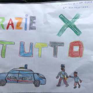 Coronavirus, un bambino residente nella &quot;zona rossa&quot; omaggia i Carabinieri con un disegno