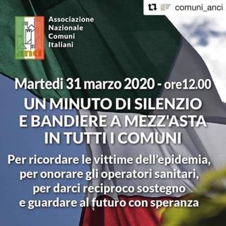 Cassolnovo aderisce all’iniziativa di ANCI. Domani (martedì) alle ore 12 un minuto di silenzio