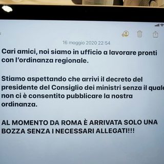 Il messaggio postato da Fontana, con le parole scritte sul suo pc e indirizzate a Roma, prima dell'accordo raggiunto nella notte