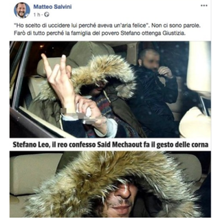 &quot;Giustizia per la famiglia di Stefano Leo&quot;: il post di Salvini diventa virale