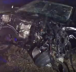 Una delle auto coinvolte nello schianto