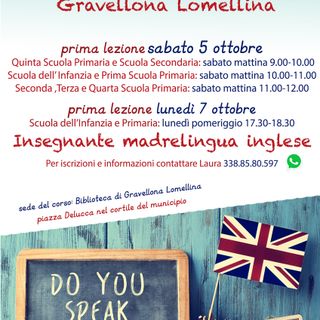 Gravellona: al via i corsi di inglese riservati ai bambini