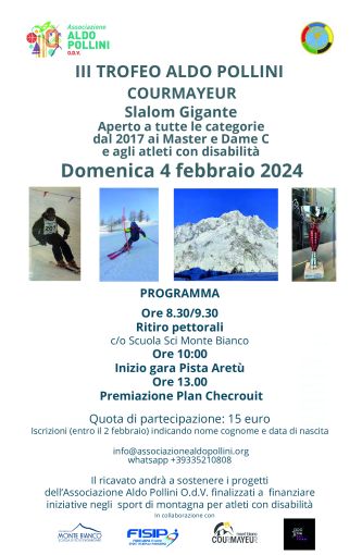 Torna il trofeo di sci “Aldo Pollini”: appuntamento domenica 4 febbraio a Courmayeur