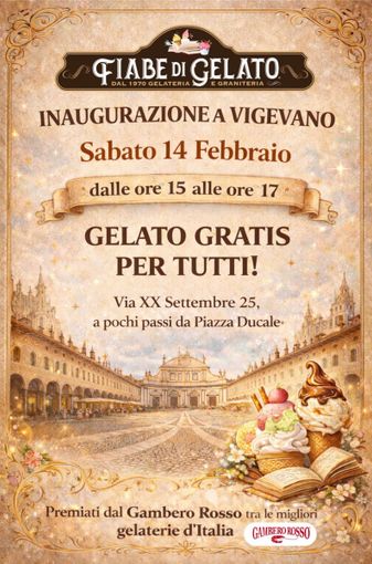 Fiabe di Gelato apre a Vigevano: inaugurazione sabato 14 febbraio con gelato gratis, animazione per bambini e taglio del nastro Fiabe di Gelato apre a Vigevano: inaugurazione sabato 14 febbraio con gelato gratis, animazione per bambini e taglio del nastro