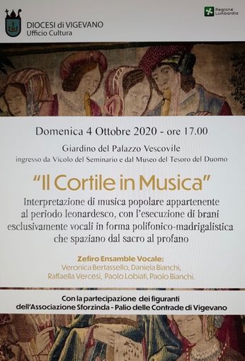 Museo del Tesoro del Duomo di Vigevano: domenica 4 ottobre appuntamento con “Il cortile in musica”