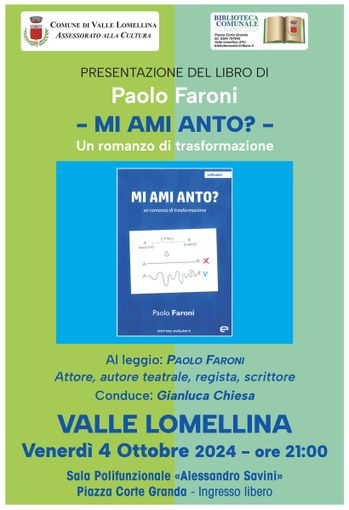 Valle: &quot;Mi ami Anto?&quot;, il romanzo di Paolo Faroni presentato alla biblioteca &quot;Marucchi&quot;