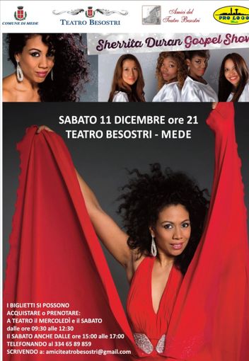 Mede, attesa per il concerto Gospel di Sherrita Duran al Teatro Besostri Mede, attesa per il concerto Gospel di Sherrita Duran al Teatro Besostri