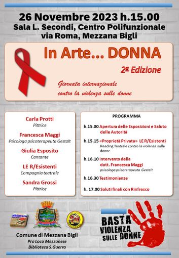 Mezzana Bigli: 2° edizione di "In Arte...Donna" Mezzana Bigli: 2° edizione di "In Arte...Donna"
