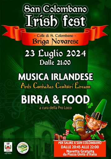 "Il cielo d’Irlanda e la "San Colombano Irish Fest", sul colle di San Colombano tornano la musica il teatro e il divertimento "Il cielo d’Irlanda e la "San Colombano Irish Fest", sul colle di San Colombano tornano la musica il teatro e il divertimento