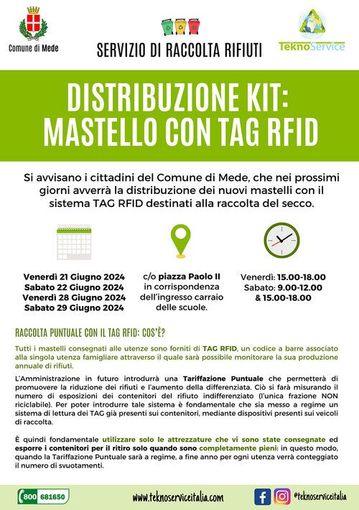Mede, in arrivo novità sul servizio di raccolta differenziata: Teknoservice organizza due incontri informativi con la cittadinanza l’11 e il 13 giugno