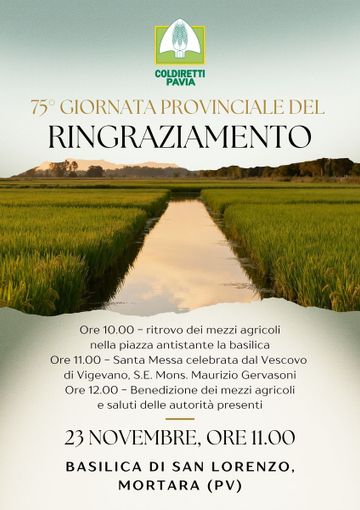 Mortara, la Lomellina protagonista del ringraziamento Coldiretti