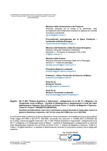 Superstrada Malpensa, Conferenza servizi chiusa dal Commissario: via libera al progetto definitivo