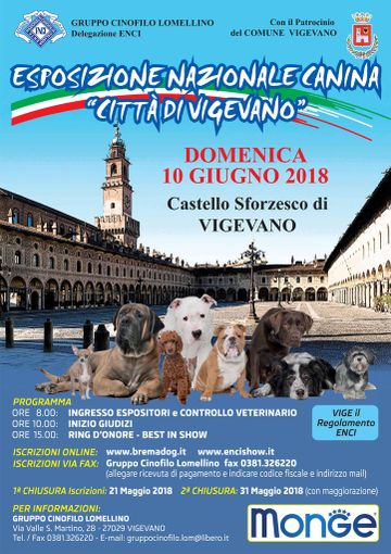 Vigevano: Tutto pronto al Castello Sforzesco per l'esposizione nazionale canina