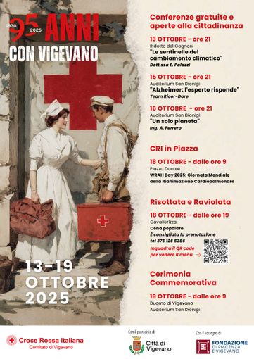 Vigevano, presentato il programma per i 95 anni della Croce Rossa in città