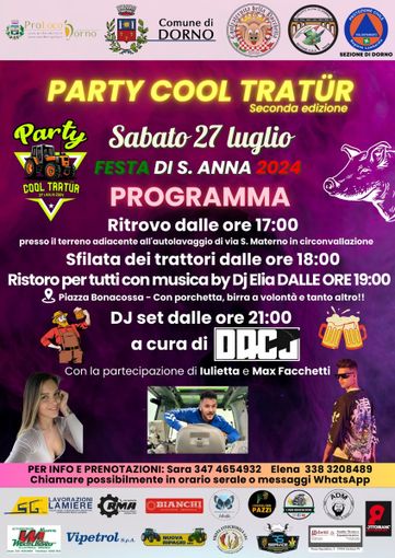 Dorno: torna l'evento &quot;Party cool tratur&quot; giunto alla 2° edizione