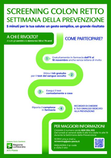 Settimana di prevenzione per il tumore al colon retto: a Pavia test gratuiti in farmacia Settimana di prevenzione per il tumore al colon retto: a Pavia test gratuiti in farmacia