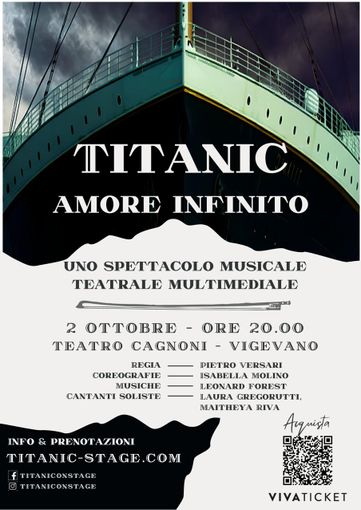 "Titanic, Un Amore Infinito" uno spettacolo teatrale musicale multimediale al teatro Cagnoni di Vigevano