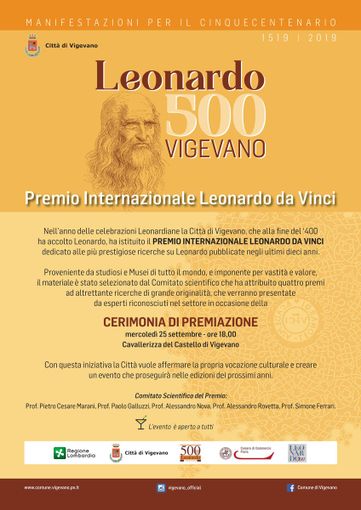 Vigevano premia gli studi sulle opere di Leonardo da Vinci